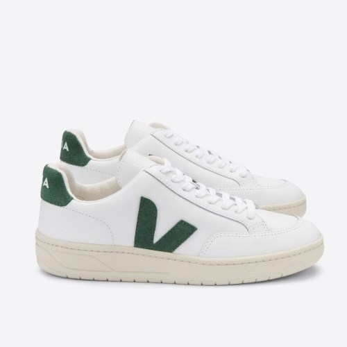 Veja V-12 Leather Naisten Kengät Valkoinen/Vihreä (O87F88)